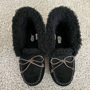Women's Shoe UGG Australia ALENA Moccasin Slippers 1004806 Black 7.5W